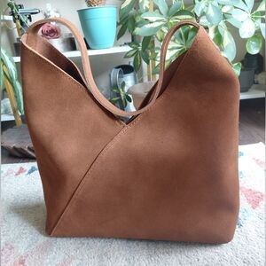 Portland Leather Oversized Premium Naomi Jackson Brown Suede Tote Bag NWT